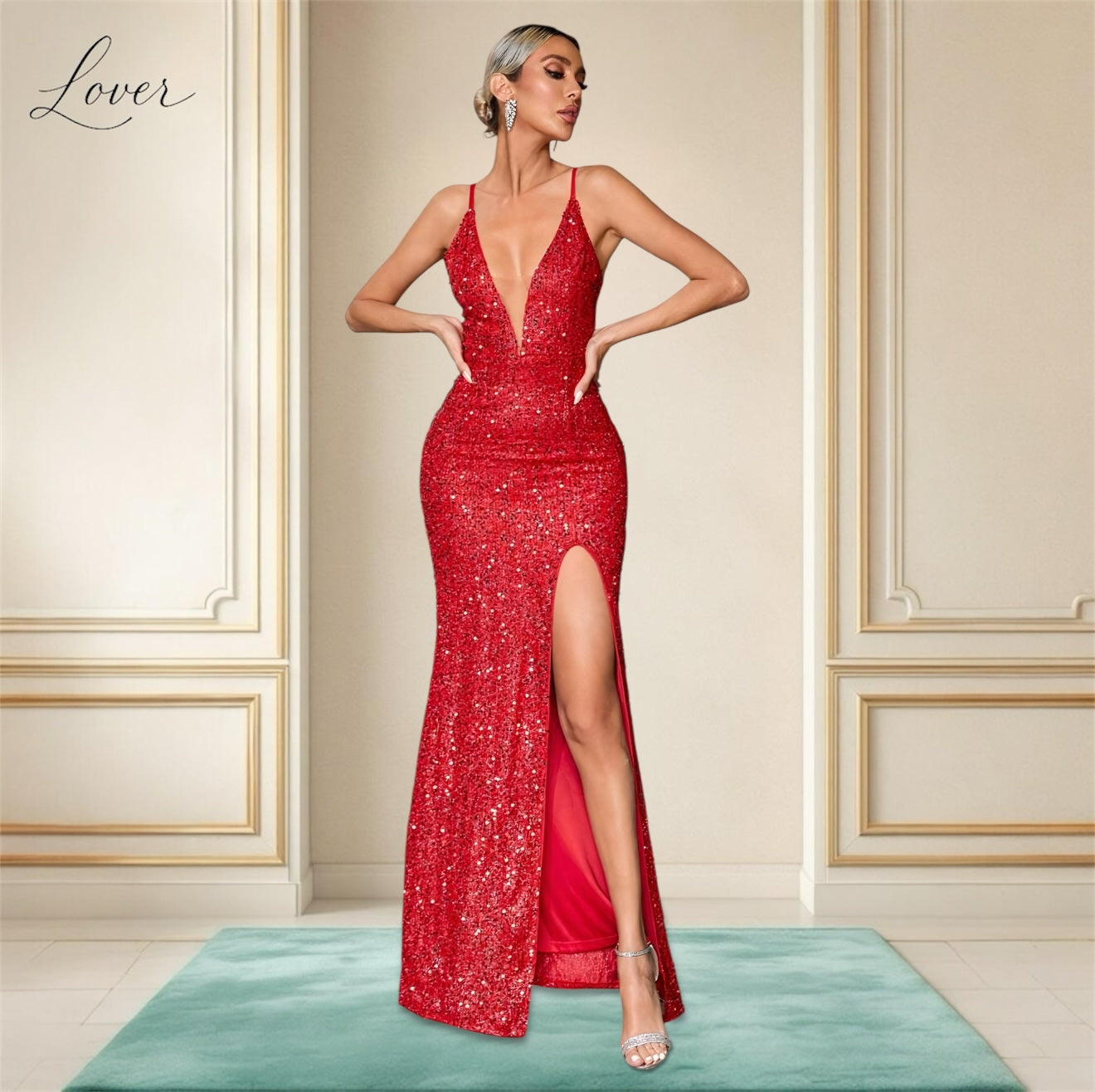 Vestido rojo de lentejuelas