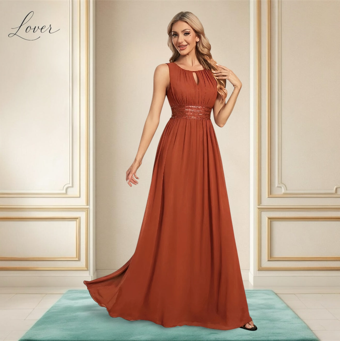 Vestido terracota halter