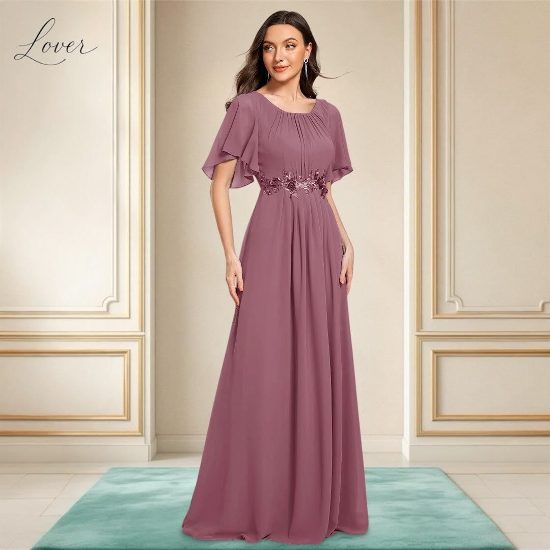 Vestido mauve halter de manga