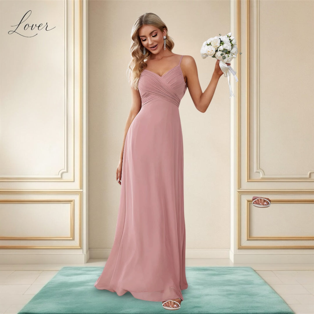 Vestido rosa de tirantes con espalda cowl