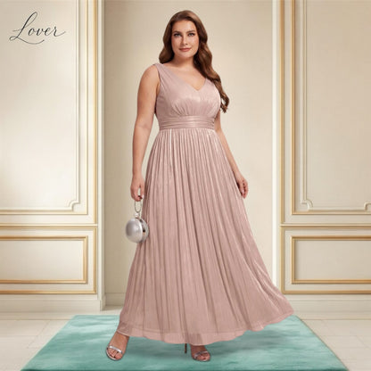 Vestido dusty rose metalico