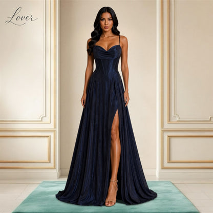 Vestido azul corset con brillos
