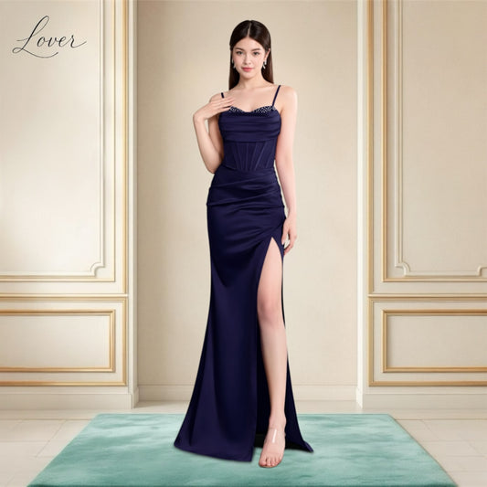 Vestido azul navy de corset