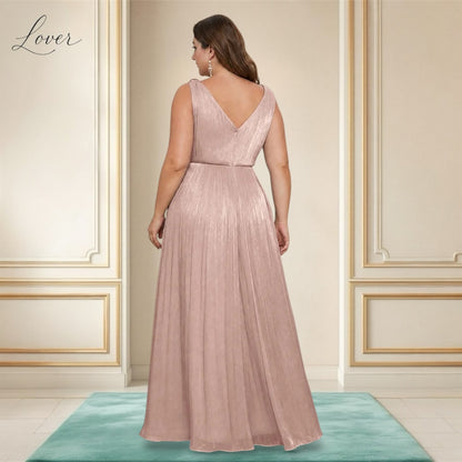 Vestido dusty rose metalico