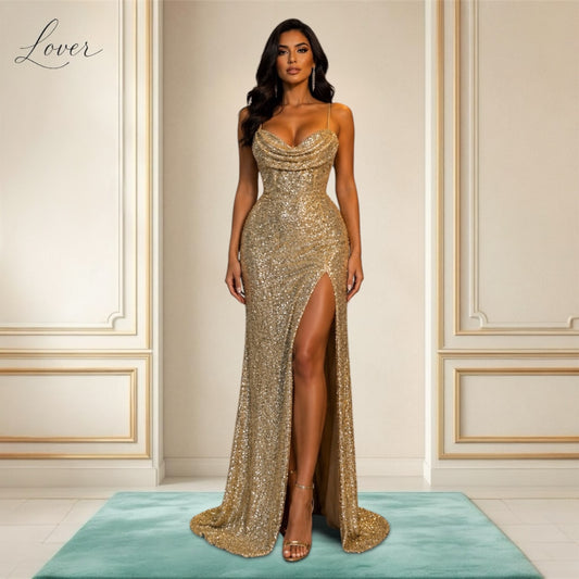 Vestido dorado de lentejuelas