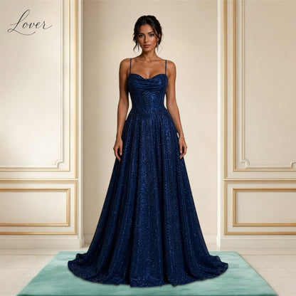 Vestido azul navy corset con brillos