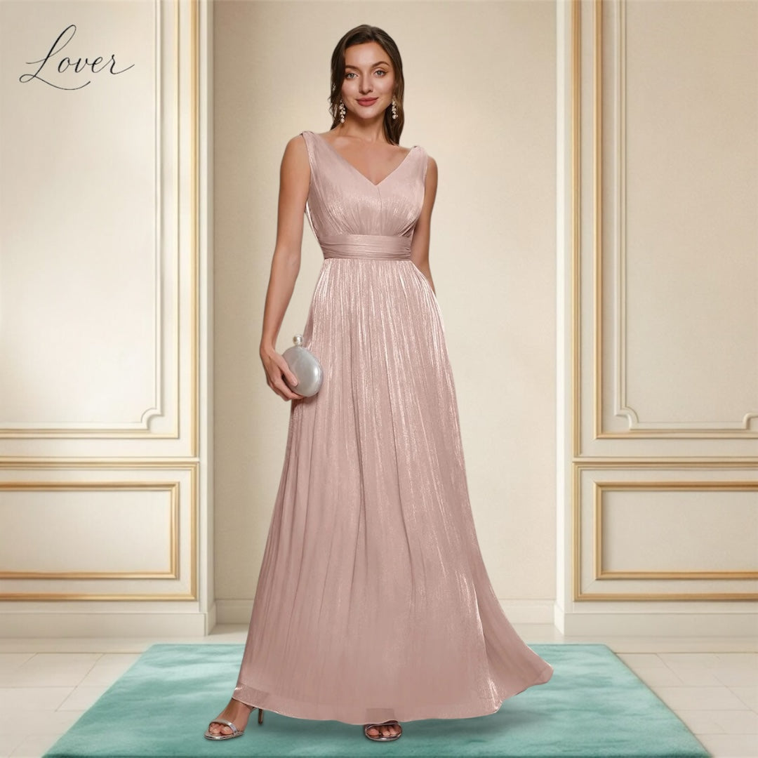 Vestido dusty rose metalico