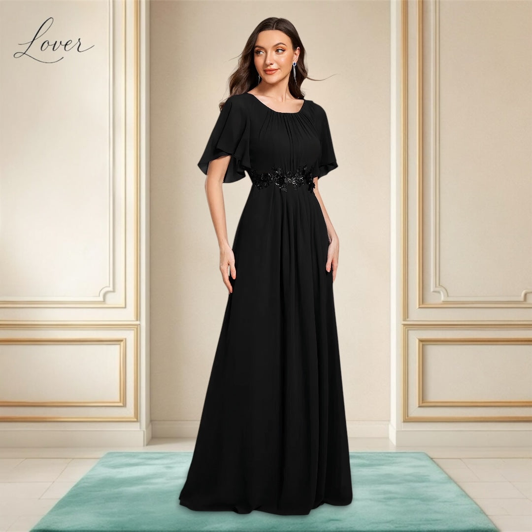Vestido negro halter de manga