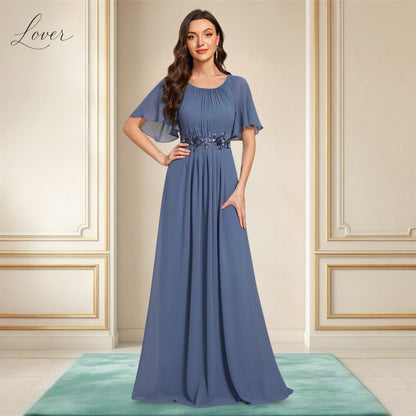 Vestido dusty blue halter de manga