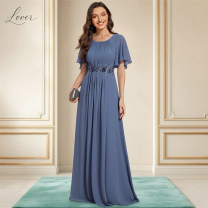 Vestido dusty blue halter de manga
