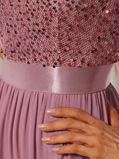 Vestido mauve de lentejuelas