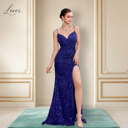 Vestido azul navy de lentejuelas