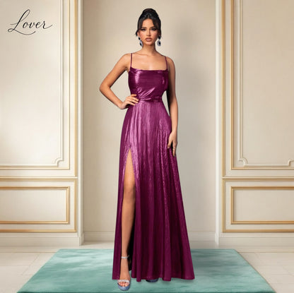 Vestido fucsia metálico