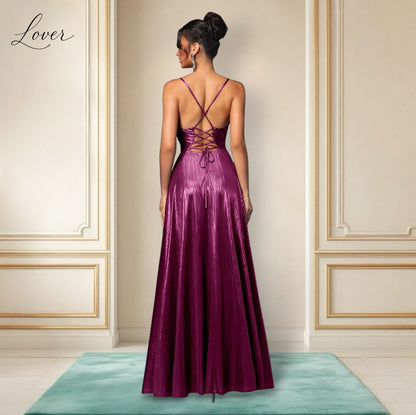 Vestido fucsia metálico