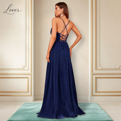 Vestidos azul navy de brillos