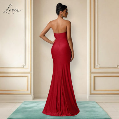 Vestido rojo strapless