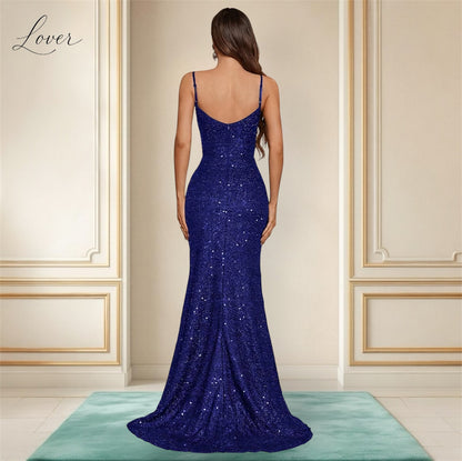 Vestido azul navy de lentejuelas