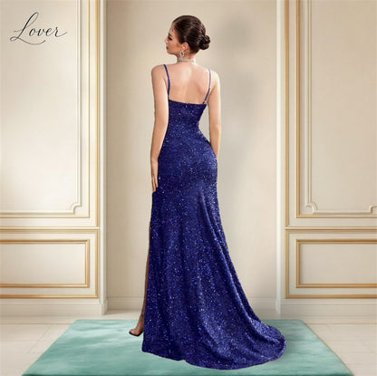 Vestido azul navy de lentejuelas