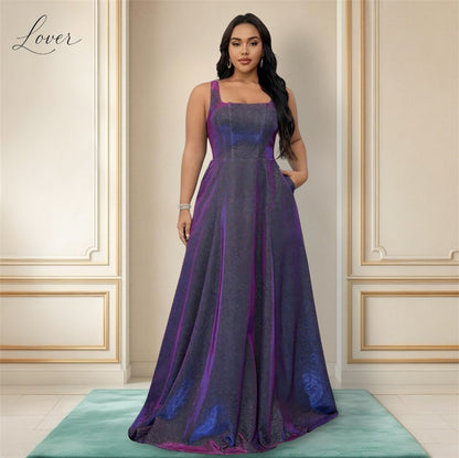 Vestido azul tornasol de brillos