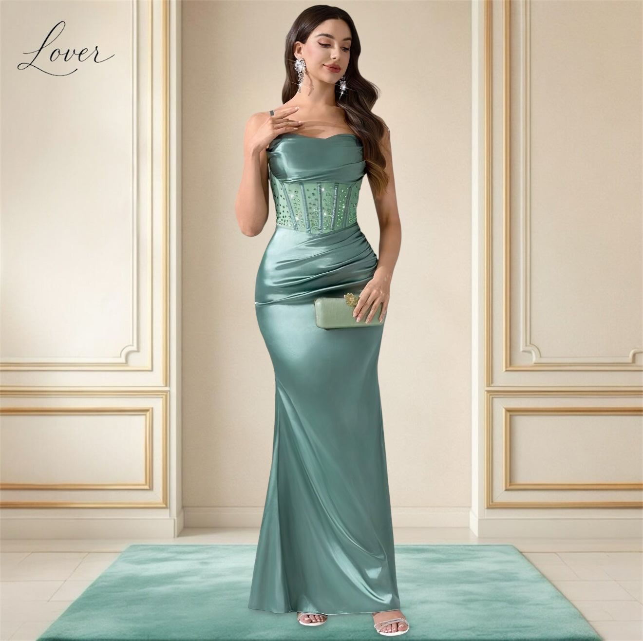 Vestido verde mint al cuerpo