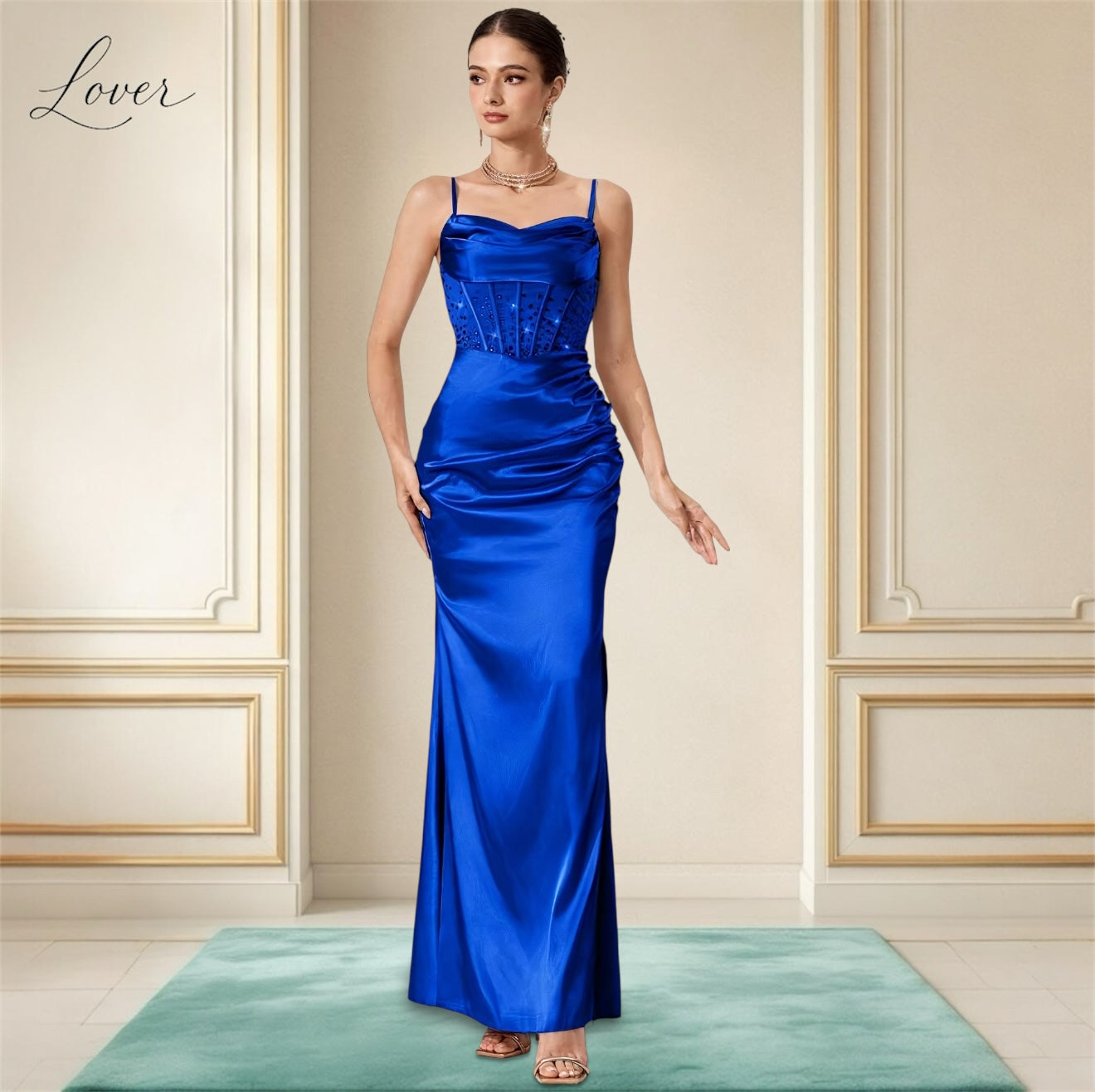 Vestido azul rey al cuerpo