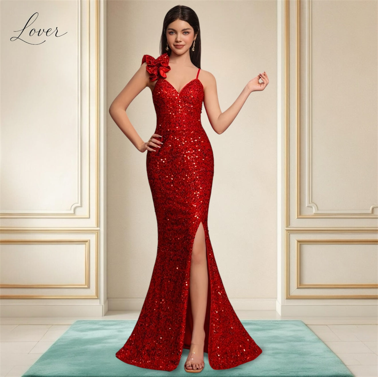 Vestido rojo de lentejuelas