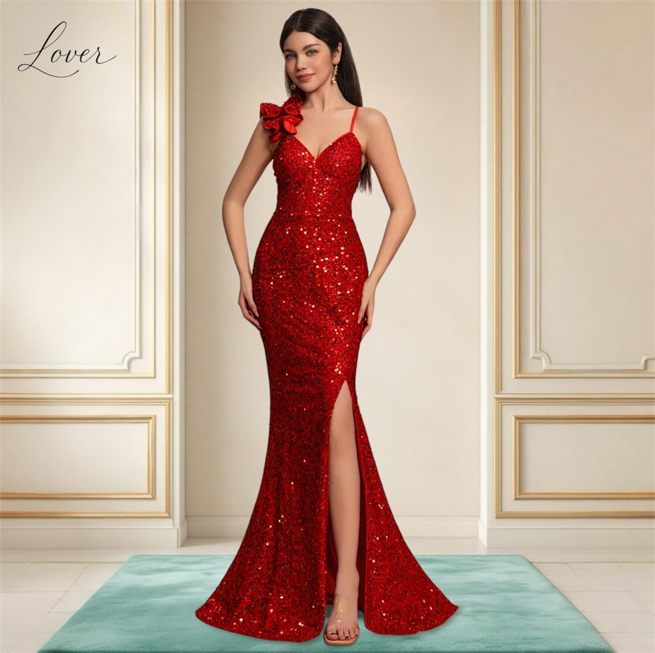 Vestido rojo de lentejuelas