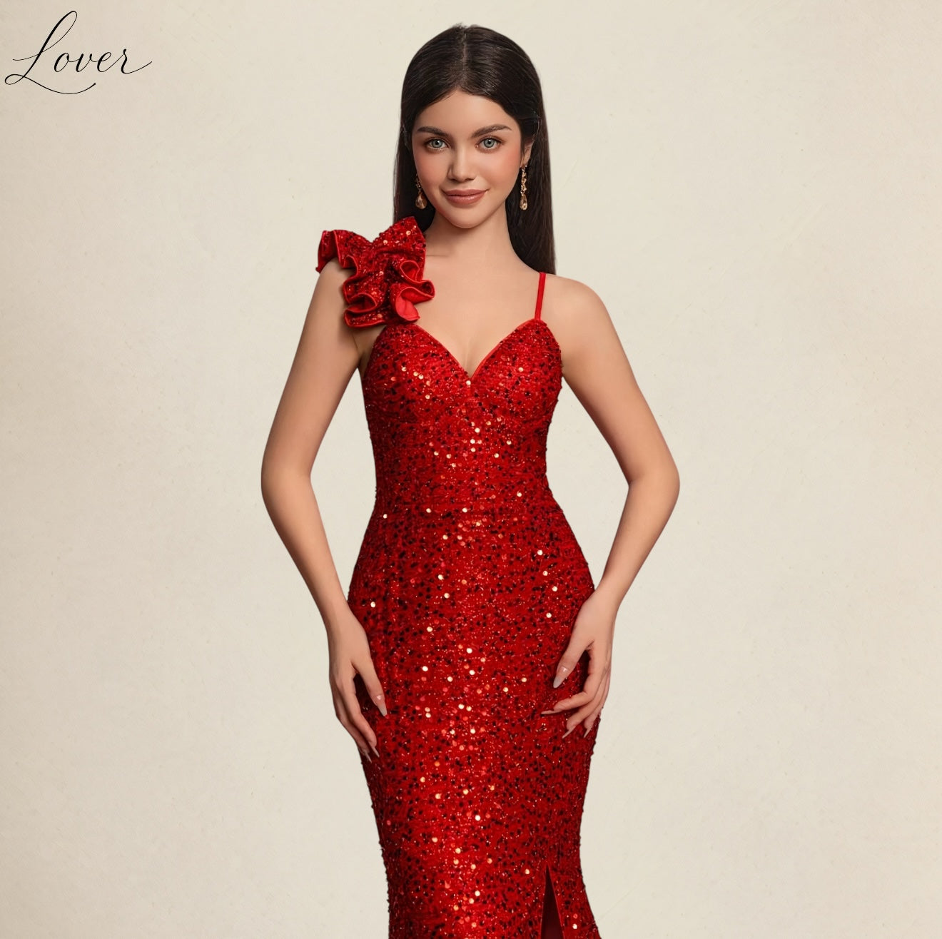 Vestido rojo de lentejuelas