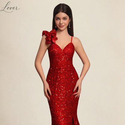 Vestido rojo de lentejuelas