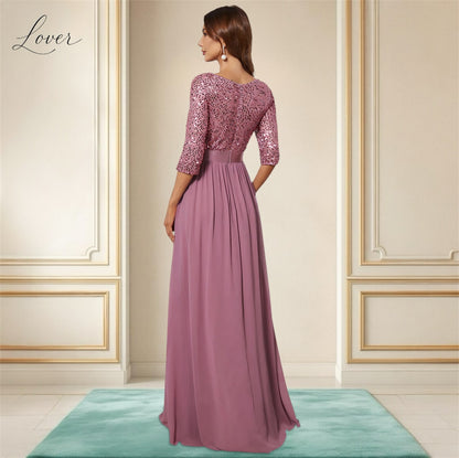 Vestido mauve de lentejuelas