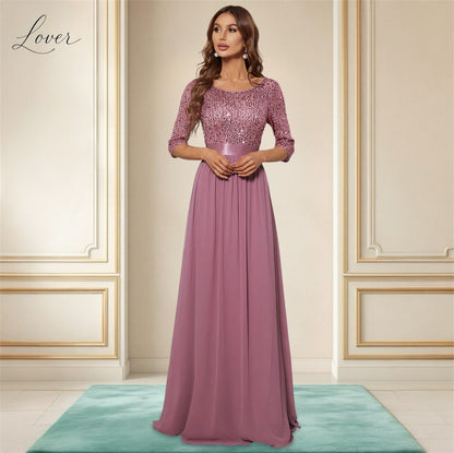 Vestido mauve de lentejuelas