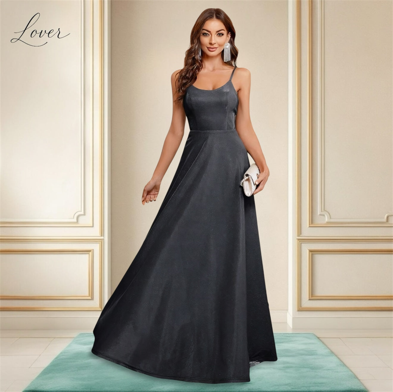 Vestido negro de brillos