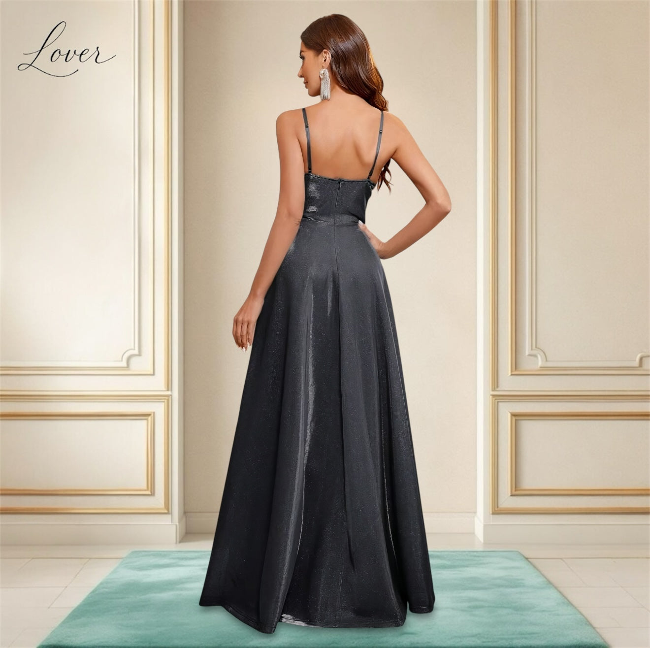 Vestido negro de brillos