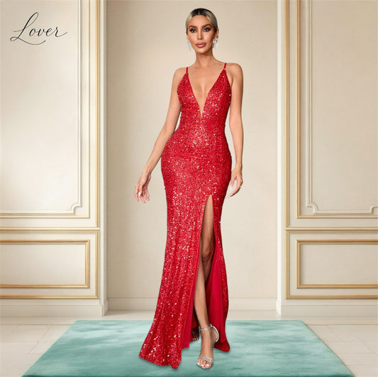 Vestido rojo de lentejuelas