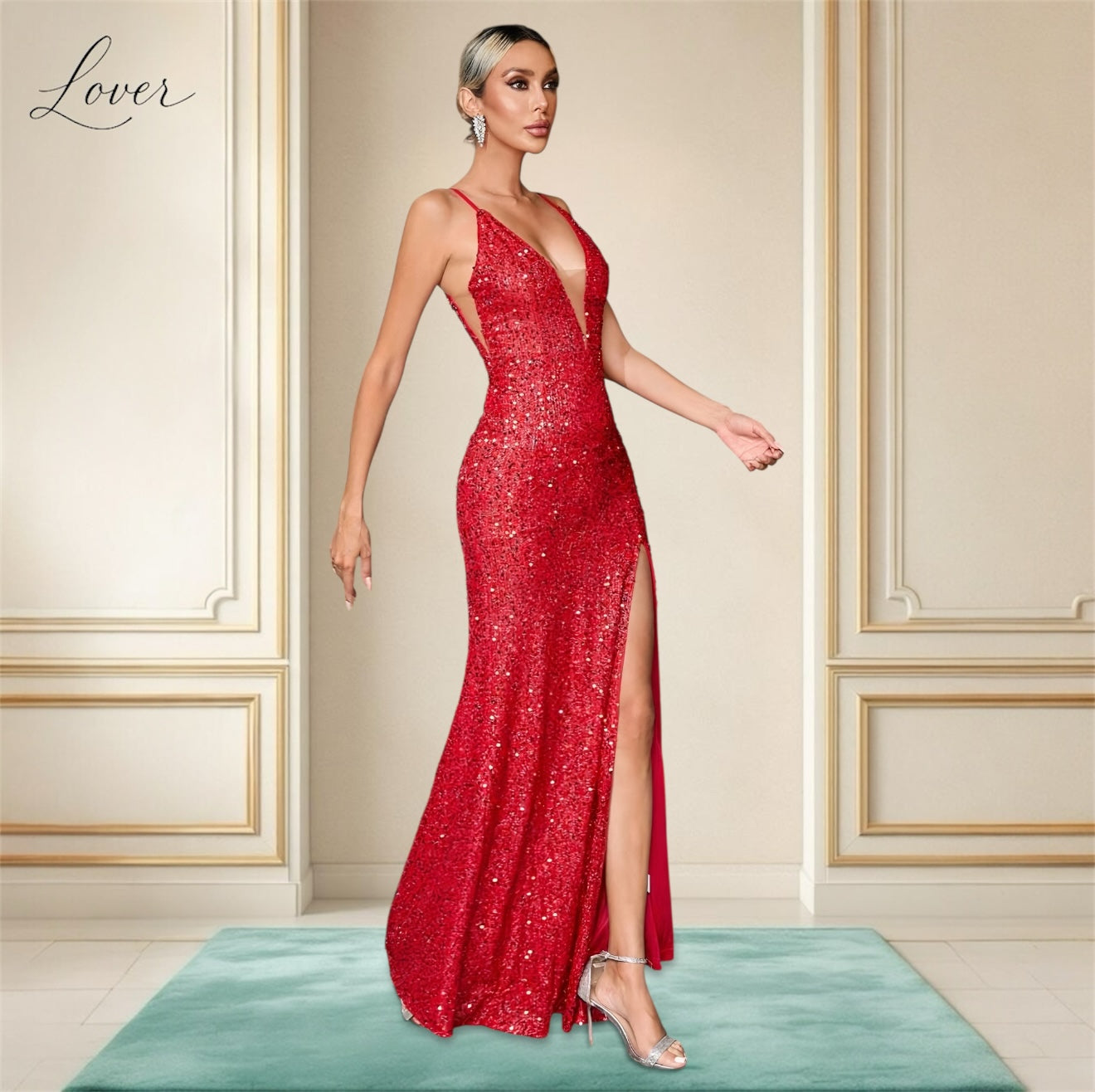 Vestido rojo de lentejuelas