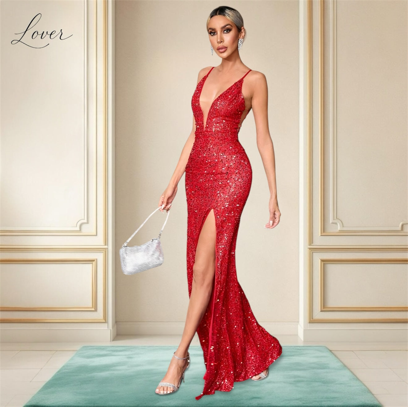 Vestido rojo de lentejuelas