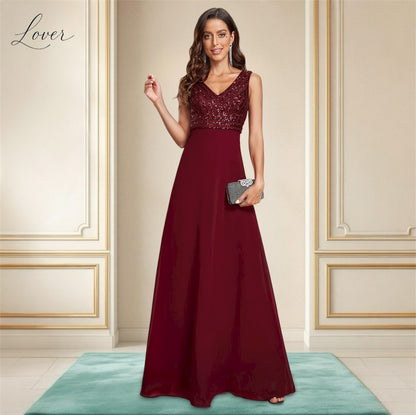 Vestido vino de lentejuelas en top