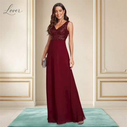 Vestido vino de lentejuelas en top