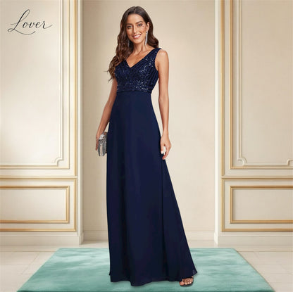 Vestido azul de lentejuelas en top