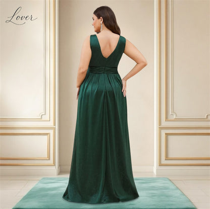 Vestido verde con brillos