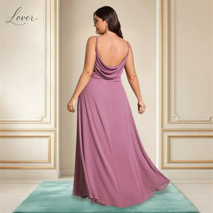 Vestido mauve de tirantes con espalda cowl