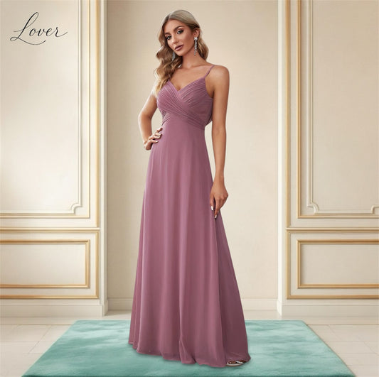 Vestido mauve de tirantes con espalda cowl