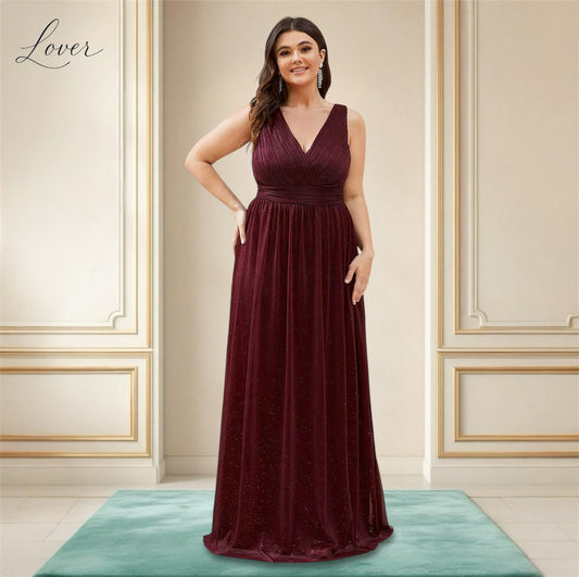 Vestido vino con brillos