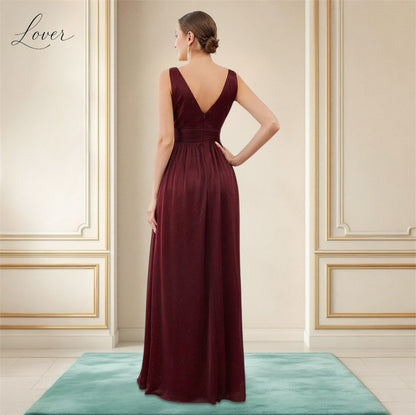 Vestido vino con brillos