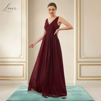 Vestido vino con brillos