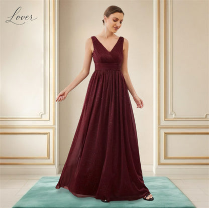 Vestido vino con brillos