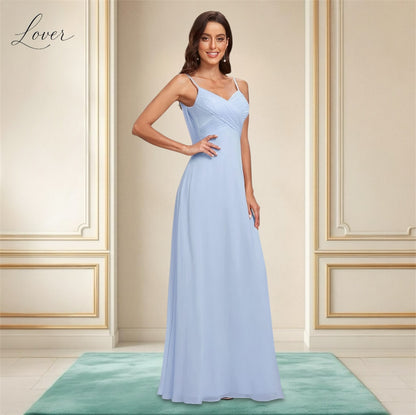 Vestido celeste de tirantes con espalda cowl