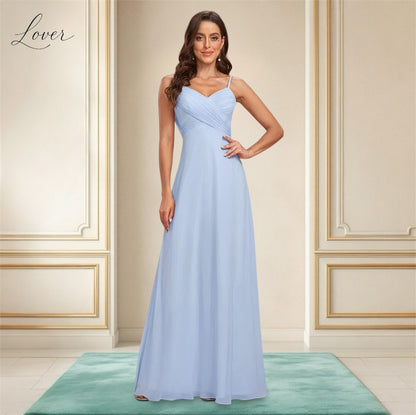 Vestido celeste de tirantes con espalda cowl
