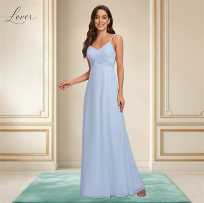 Vestido celeste de tirantes con espalda cowl