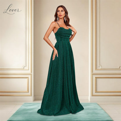Vestidos verde esmeralda de brillos